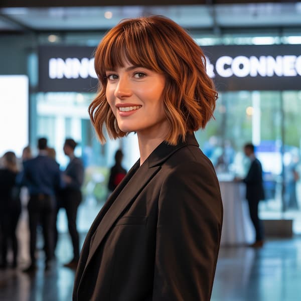 Formal Wavy Bob with Choppy Bangs