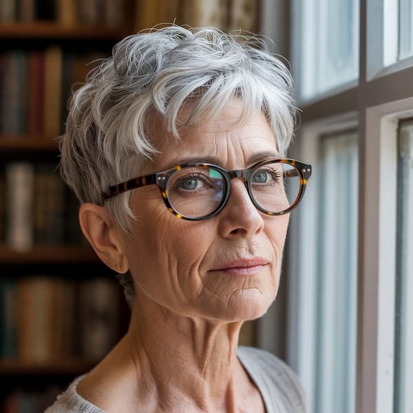 Gray Pixie with Short Layers