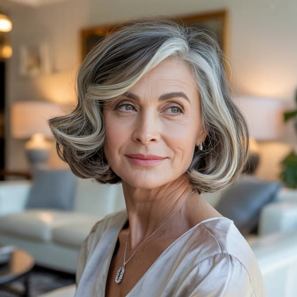 Layered Bob with Subtle Waves 