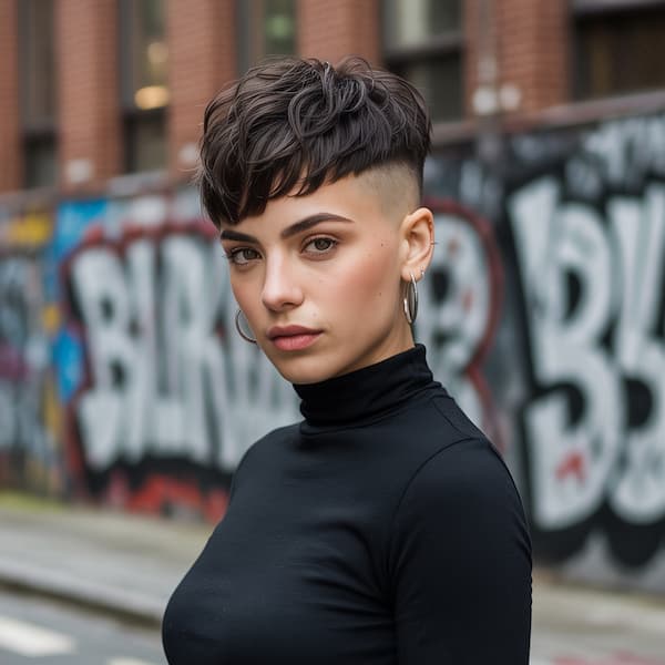 Layered Pixie with Shaved Sides