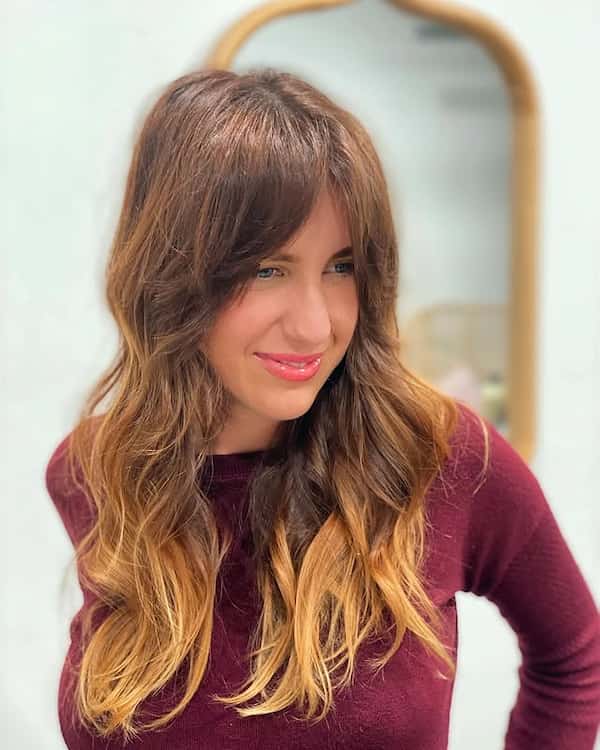 Long Layered Shag with Curtain Bangs