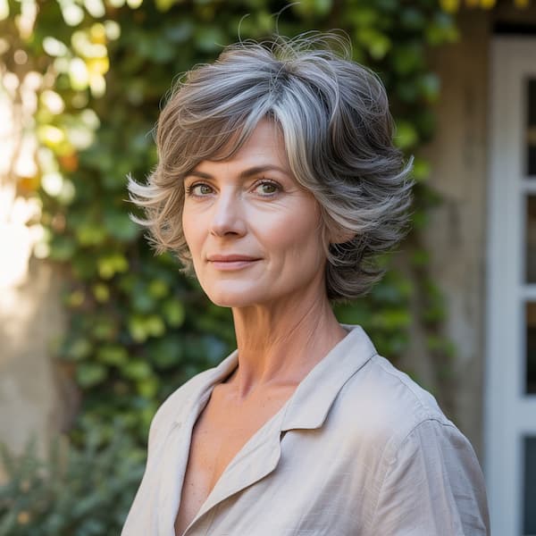 Short Shaggy Haircut with Bangs