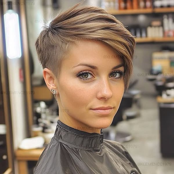 Side Swept Pixie with Undercut