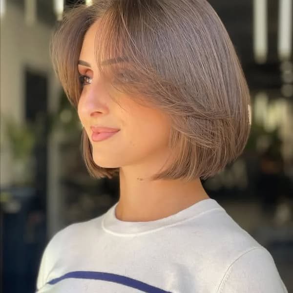 Soft Bob with Curtain Bangs 