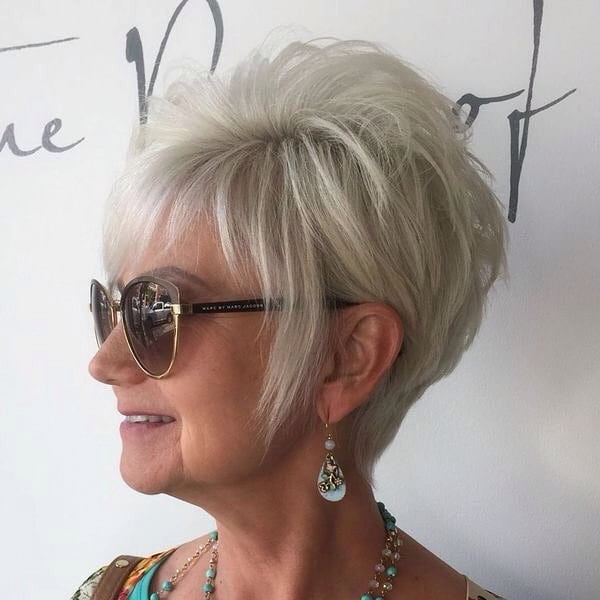 Stacked Pixie with Multiple Layers and Bangs