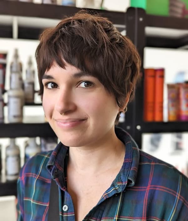 Statement Choppy Pixie with Curtain Bangs 