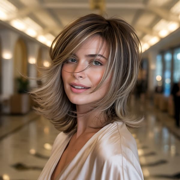 Summer Shaggy with Wispy Layers and Choppy Bangs