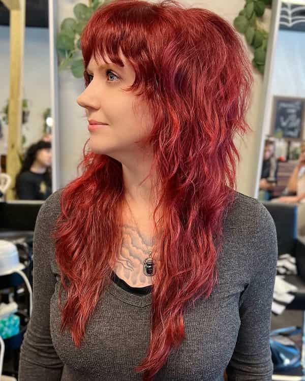 Voluminous Reddish Shag Haircut