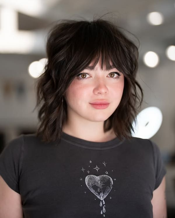 Wolfy Haircut with Wispy Bangs