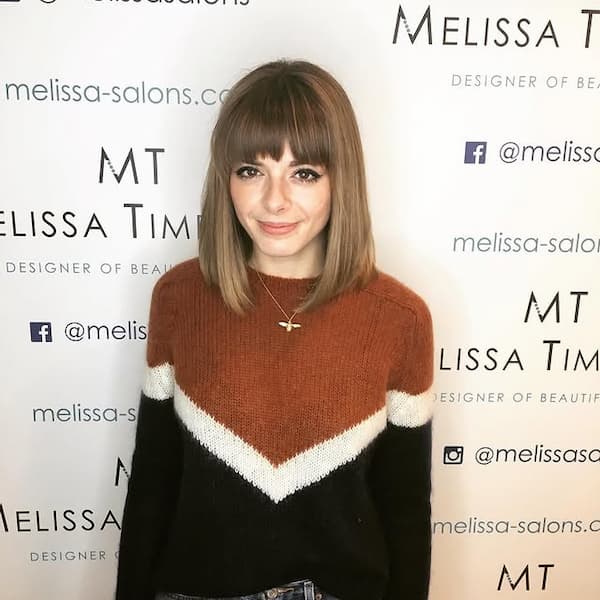 Balayage Long Bob with Fringe