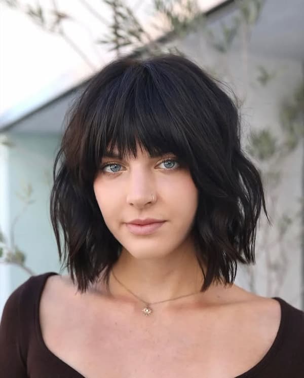 Blunt Bob with Full Bangs 