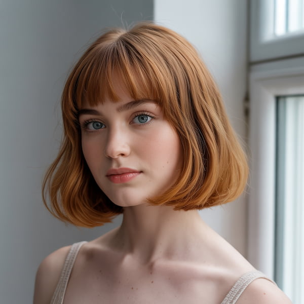 Bob with Fringe for Round Face