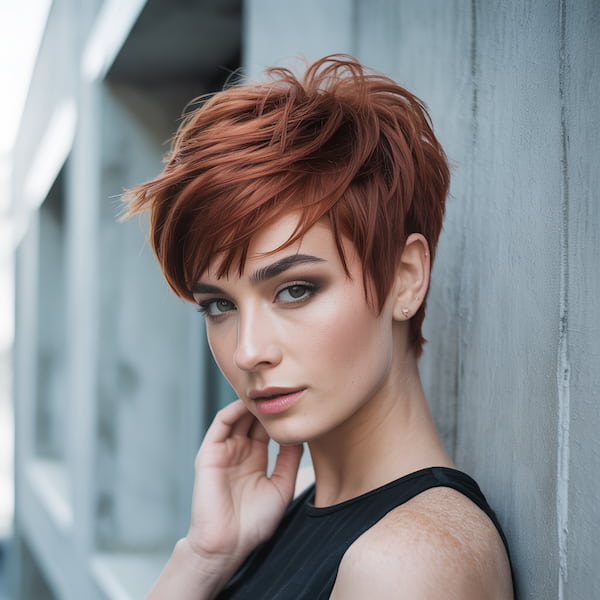 Brown Layered Pixie with Bangs for Fine Hair 