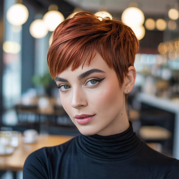 Brown Pixie for Thin Hair