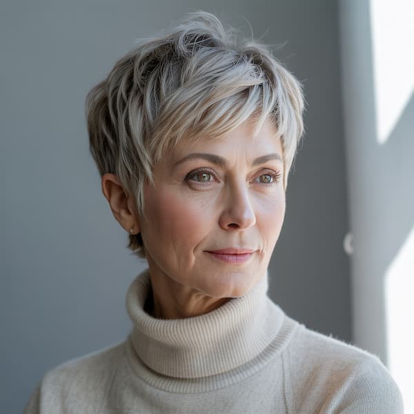 Capped Pixie with Side Bangs 