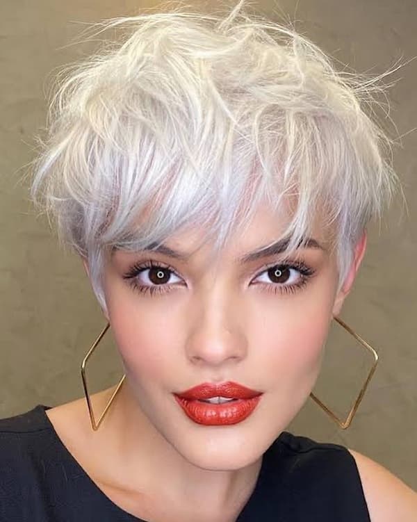 Choppy Blonde Layered Pixie 