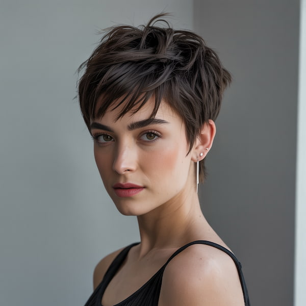 Choppy Layered Pixie with Bangs