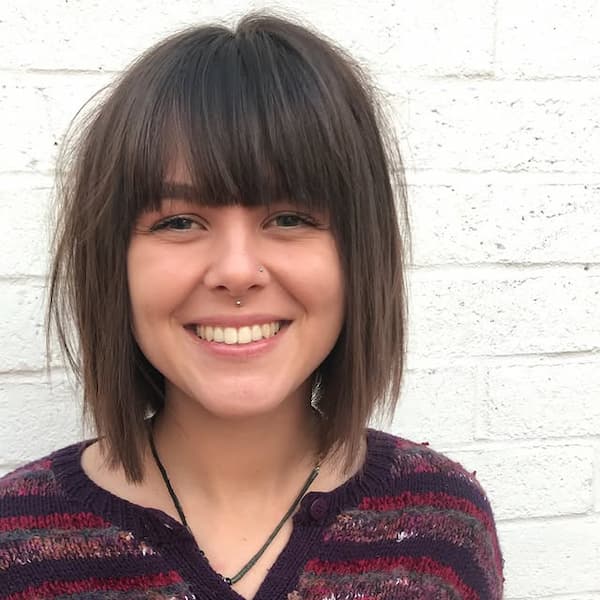 Choppy Textured Bob with Blunt Fringe 