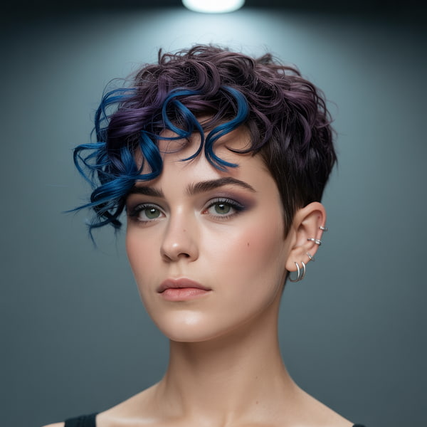 Curly Edgy Undercut Pixie