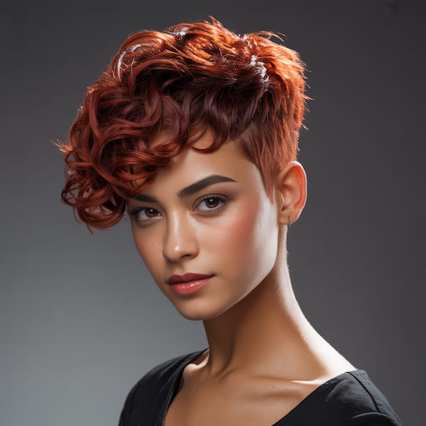 Edgy Pixie with Curls for Thick Hair