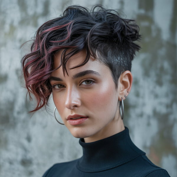 Edgy Wavy Asymmetrical Pixie