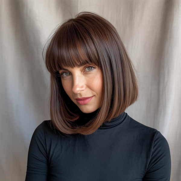 Layered Bob with Bangs for Fine Hair 