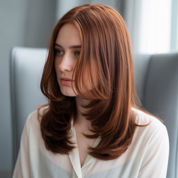 Layered Haircut with Face Framing Layers 