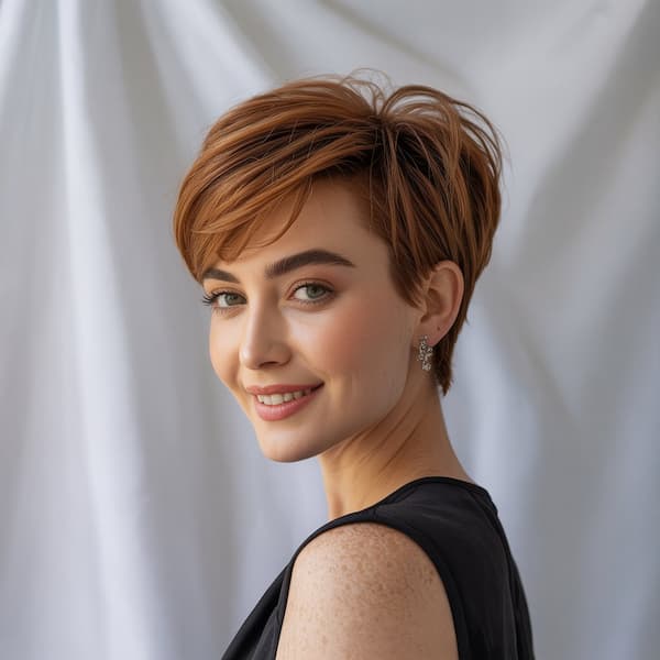 Layered Pixie with Nape and Side Bangs