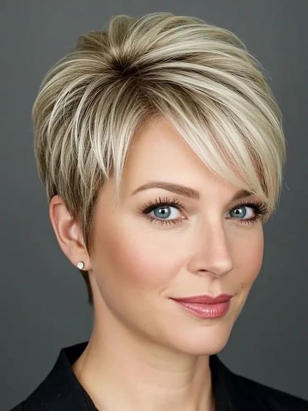 Layered Pixie with Side Bangs