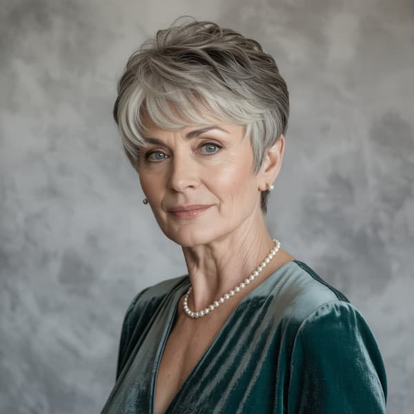 Layered Pixie with Wispy Bangs for Women over 50