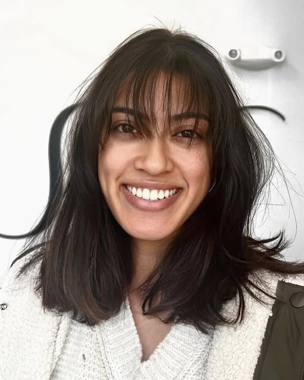 Lob with Long Wispy Bangs 