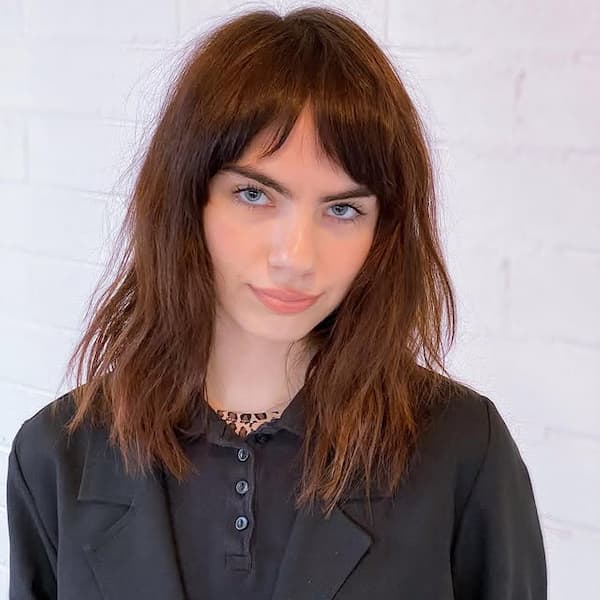 Long Frenchy Bob with Curtain Bangs