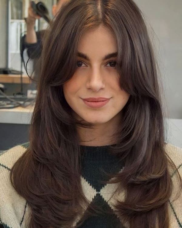 Long Haircut with Face Framing Layers 