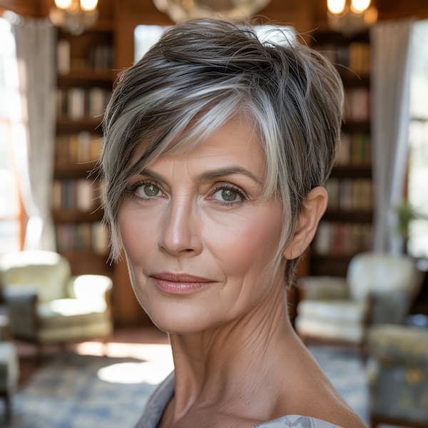 Long Layered Pixie with Low Lights