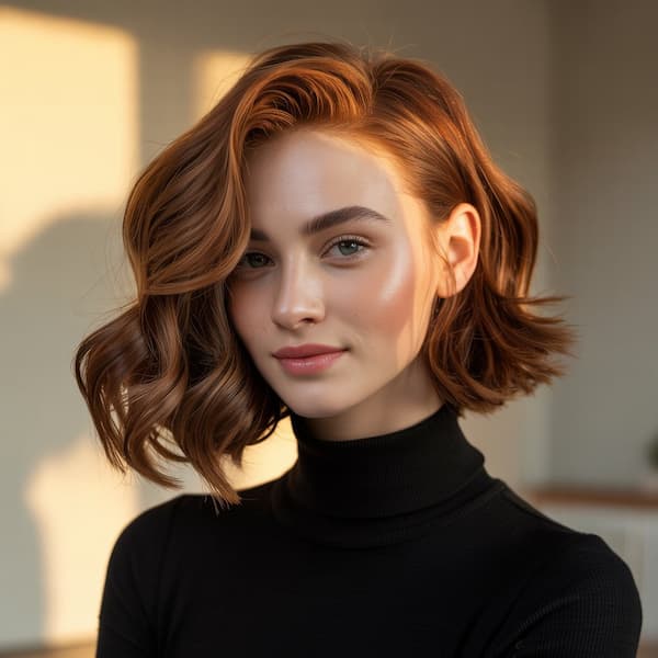 Mid-Length Wavy Haircut for Fine Thin Hair 