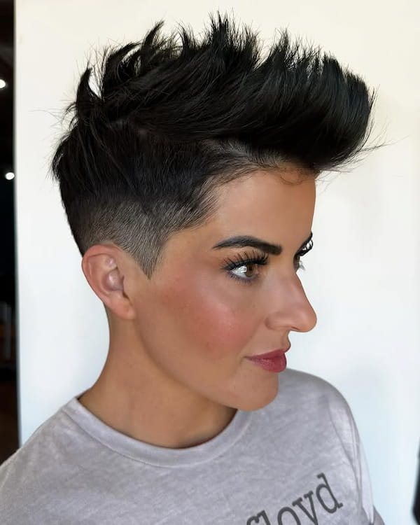 Punk Edgy Pixie with Shaved Sides 