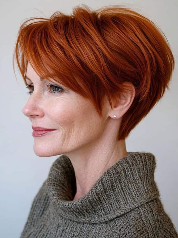 Pixie with V-Cut Nape and Choppy Bangs