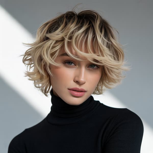 Short Messy Layered Feathered Haircut 