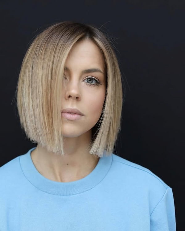 Side-Parted A-Line Bob