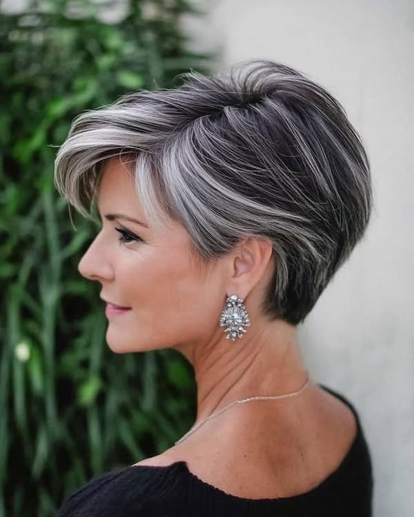 Stacked Pixie with Side Bangs