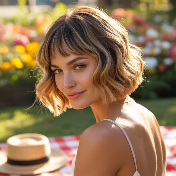 Summer Bob with Wispy Fringe 