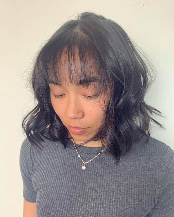 Textured Bob with Wispy Bangs 