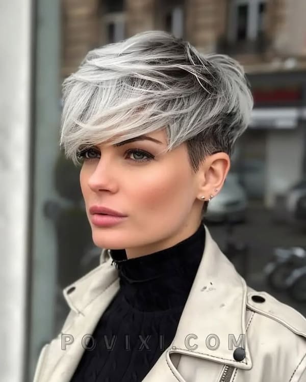 Textured Pixie with Long Bangs