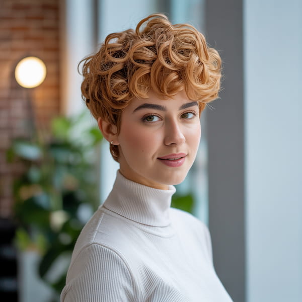 Voluminous Curly Pixie