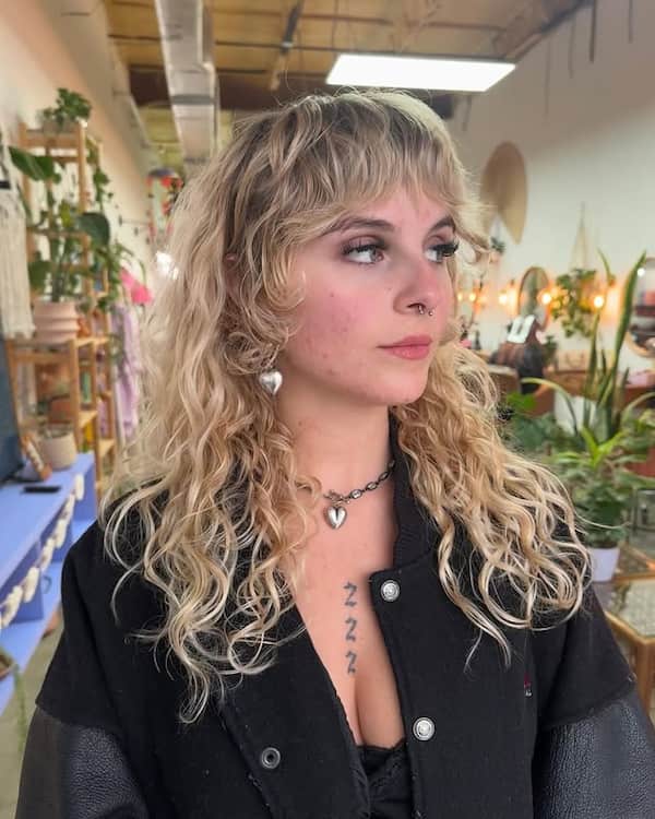 Curly Shaggy Mullet