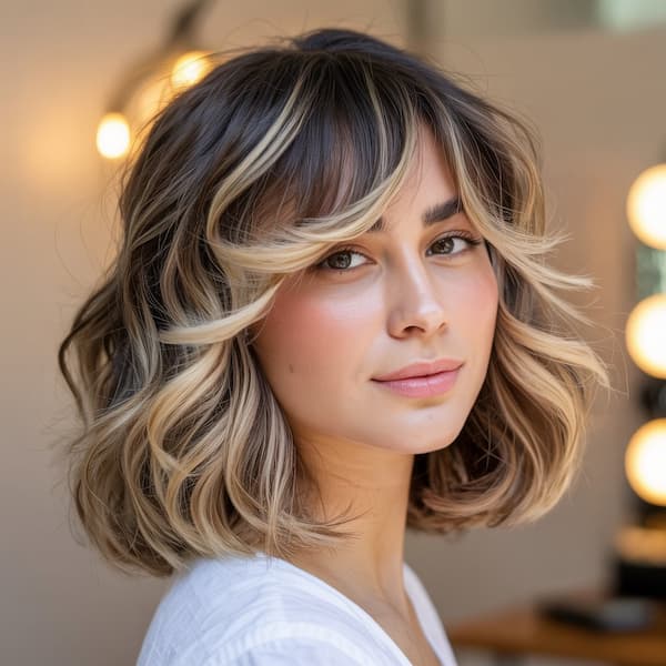 Feathered Wavy Haircut 