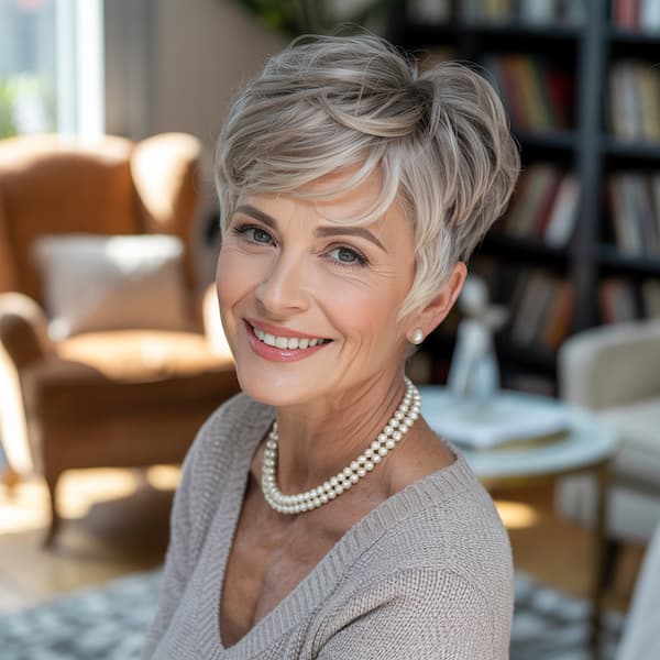 Layered Pixie with Side Bangs