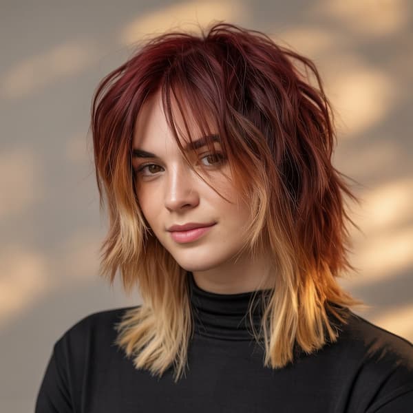 Ombre Shaggy Mullet 