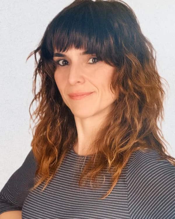 Ombre Wavy Haircut with Full Bangs 