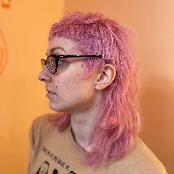 Pink Shaggy Mullet